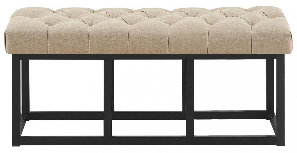 SITZBANK 100/38 cm Stoff Taupe - Taupe/Schwarz, Textil/Metall (100/46/38cm) - CLP