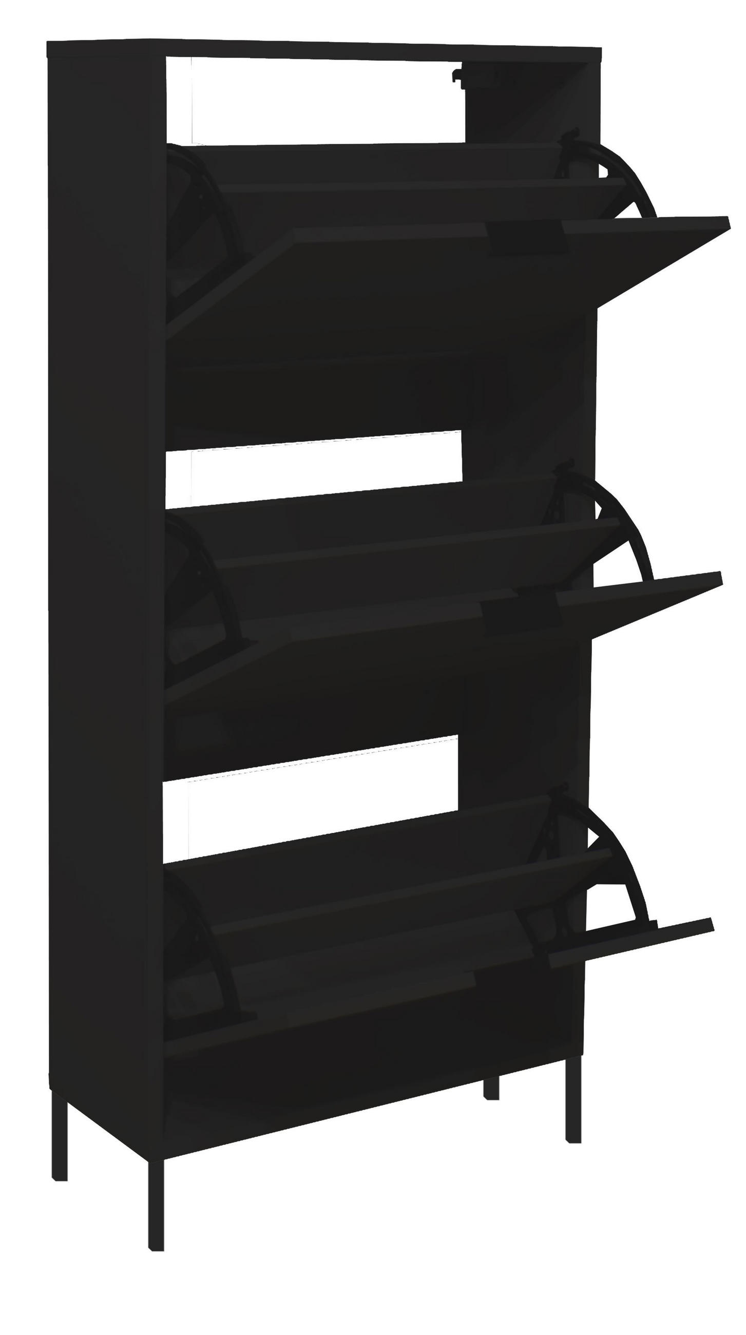 SCHUHSCHRANK Erna 61x25x141 Anthrazit matt Lack - Grau, Holzwerkstoff (61/141/25cm) - 58aufmkessel