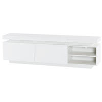 TV-LOWBOARD 170/35/50 cm mit LED-Beleuchtung, Kabelmanagement und Stauraum aus Spanplatte, Weiß - Weiß, Holzwerkstoff (170/50/35cm) - Redom
