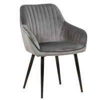 ARMLEHNSTUHL TURIN Samt Silbergrau - Silberfarben/Schwarz, Textil/Metall (60/84/61cm) - riess-ambiente