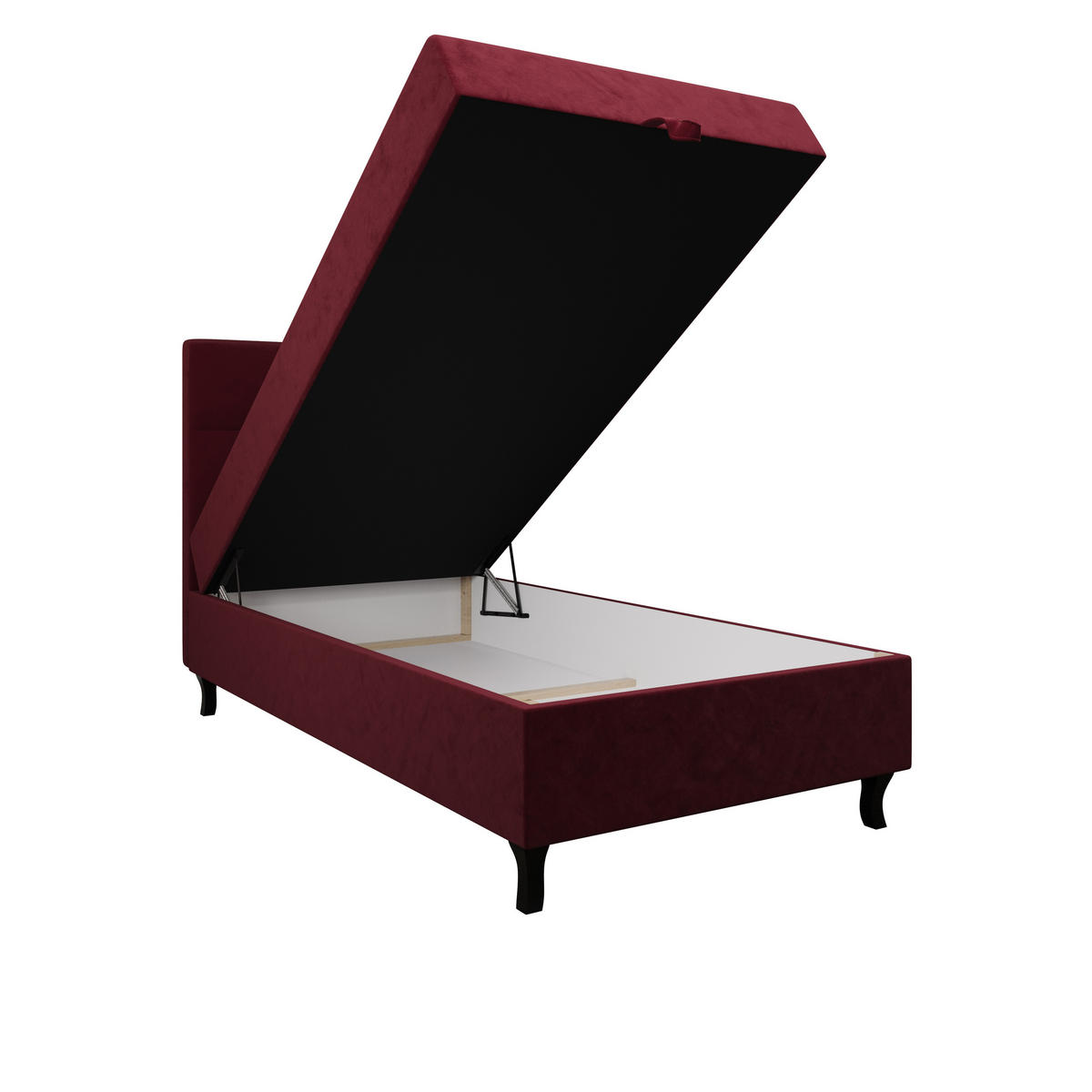 BOXBETT LIMBA mit Matratze H3, Bonell und Topper 90x200 Monolith 59 - Rot, Holz/Textil (90/200cm) - Bedante