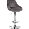 BARHOCKER Stoff grau - Chromfarben/Grau, Textil/Metall (46/83/49cm) - CLP