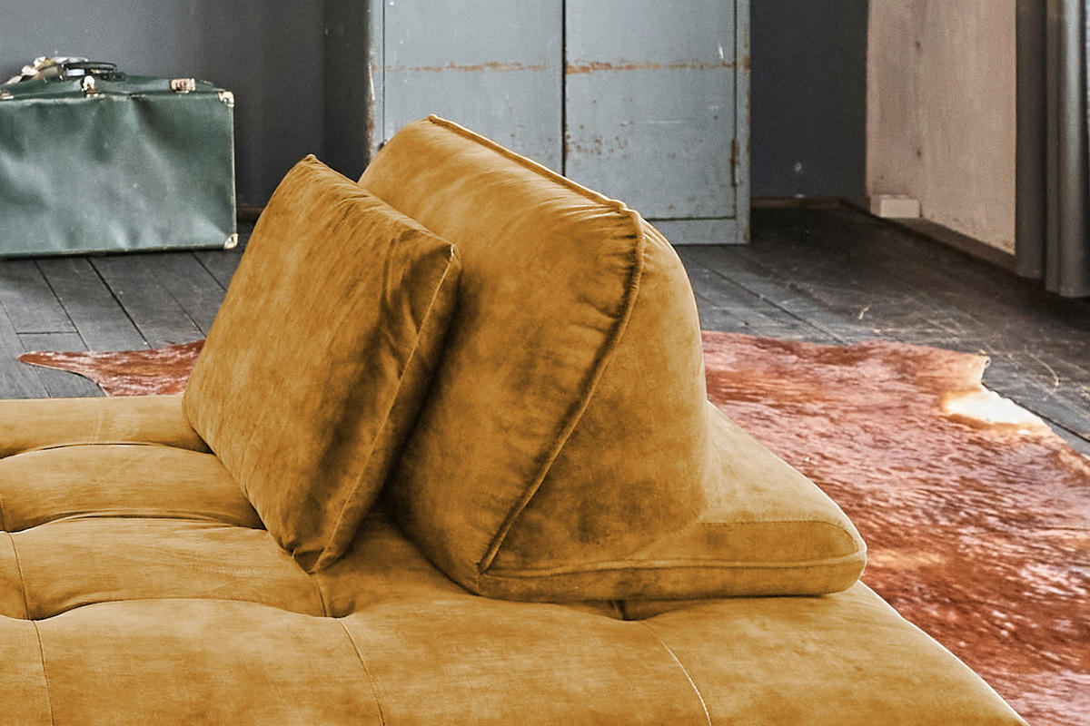 SOFA WIOLO Gold Velvet - Silberfarben/Goldfarben, Textil (240/80/110cm) - KAWOLA