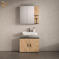 BADMÖBEL-SET Ronco, Anthrazit/Artisan-Eiche, 2-teilig - Anthrazit/Eiche Artisan, Holzwerkstoff (80/59/30cm) - Livinity®