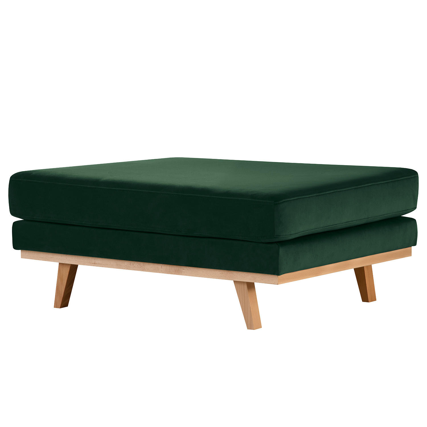 POLSTERHOCKER - Buchefarben/Grün, Textil (85/43/60cm) - home24