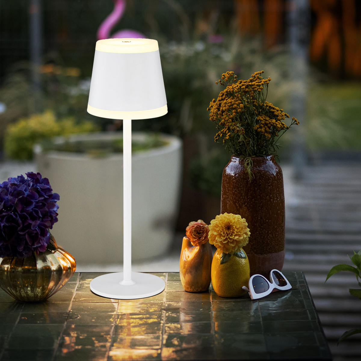 LED TISCHLEUCHTE RIDLEY Metall Weiß - Weiß, Metall (11/11/38.5cm) - Globo Lighting