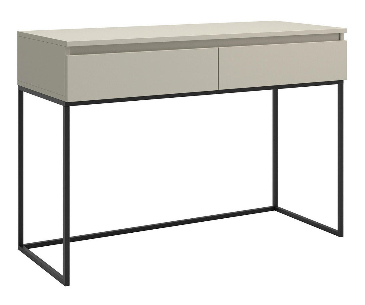 SCHMINKTISCH Selsey Bemmi Graubeige mit schwarzem Metallgestell 120 cm - Beige/Schwarz, Holzwerkstoff/Metall (50/120/80cm) - Selsey