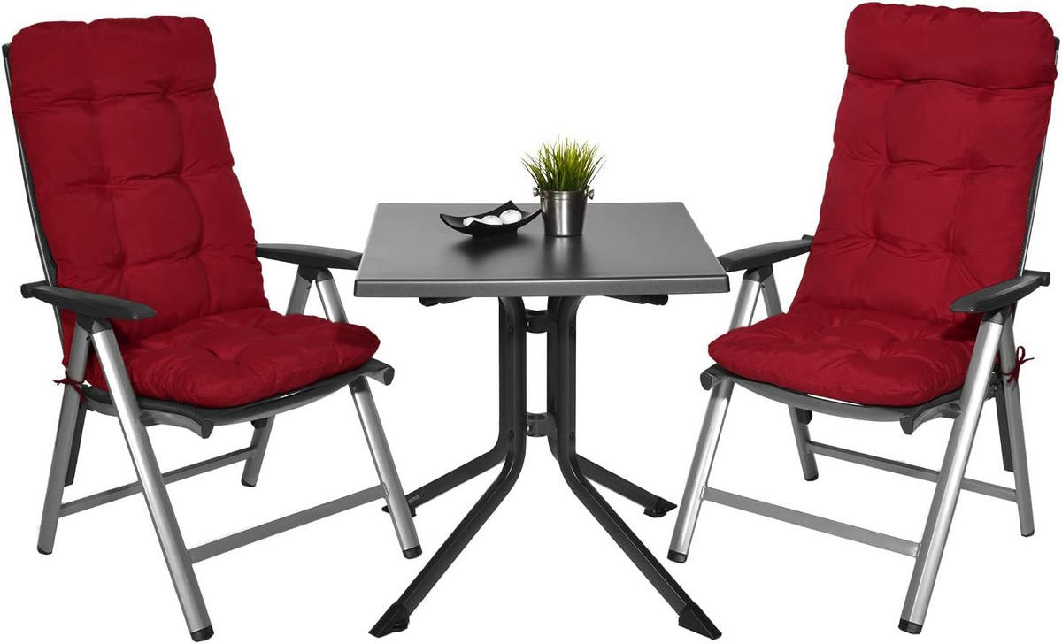 HOCHLEHNERAUFLAGE Flair HL 120/50/8cm Rot (8tlg) - Rot, Textil (50/8/120cm) - Beautissu 