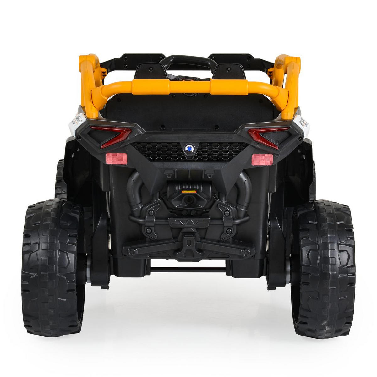 KINDERELEKTROAUTO Jeep Kansas orange weiß EVA-Reifen, Fernbedienung, Musik, Gurt - Orange, Kunststoff (115/62/72cm) - Moni