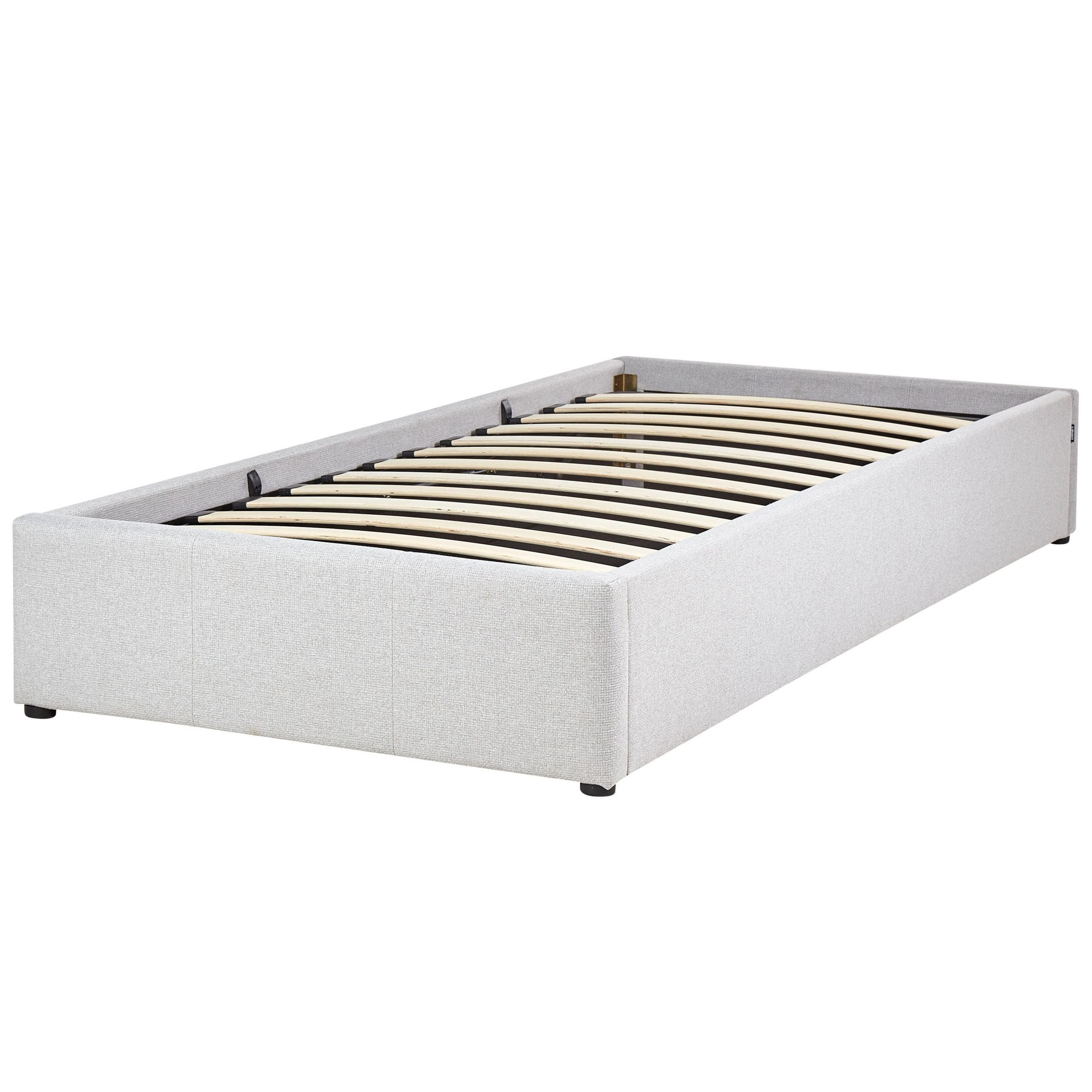 POLSTERBETT Grau 90/200 cm Dinan - Grau, Holz/Textil (90/200cm) - Beliani