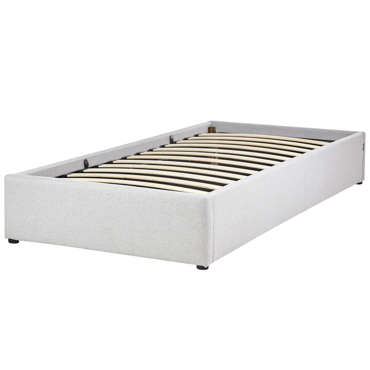POLSTERBETT Grau 90-200 cm Dinan - Grau, Holz/Textil (90/200cm) - Beliani