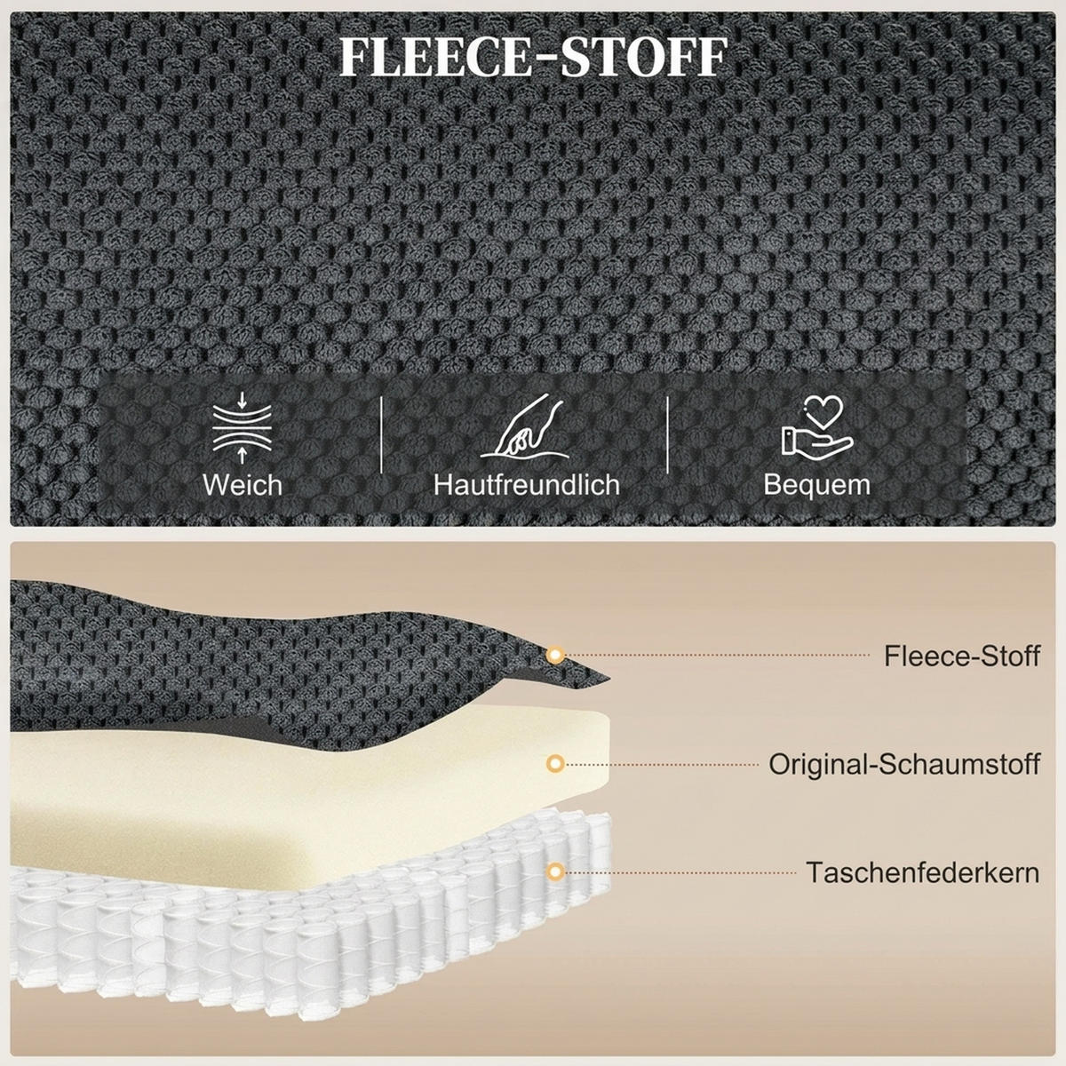 ELEKTRISCHER-RELAXSESSEL Samt Metall Dunkelgrau - Dunkelgrau/Schwarz, Textil/Metall (90/105/96cm) - HOMCOM