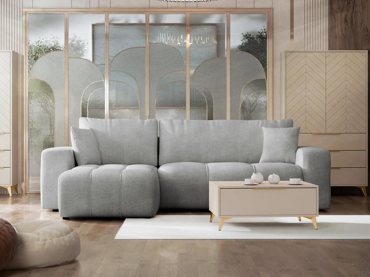 ECKSOFA Furyn - Schwarz/Grau, Holz/Kunststoff (244/145cm) - MIRJAN24