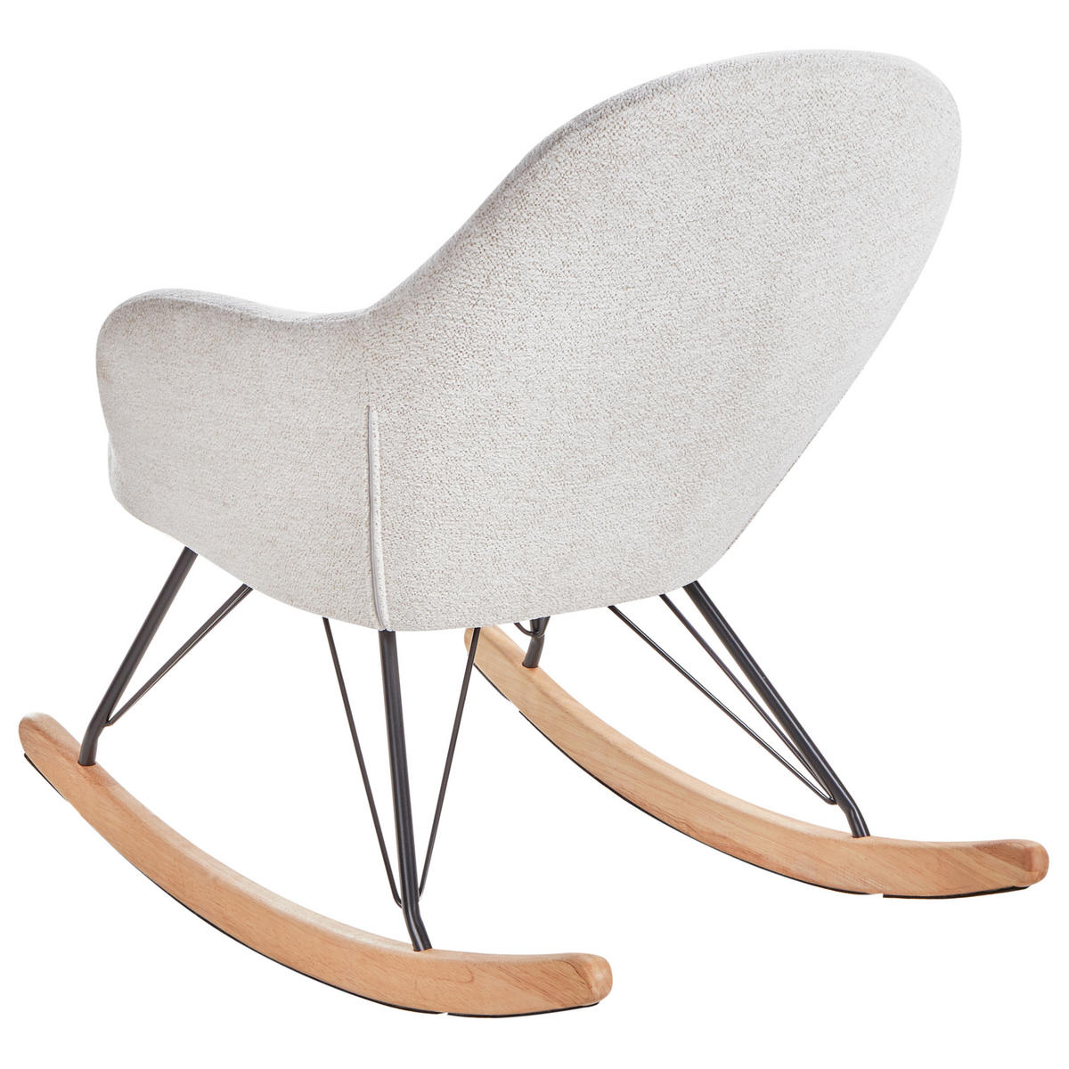 SCHAUKELSTUHL Cremeweiß Skale - Schwarz/Weiß, Textil (70/85/94cm) - Beliani