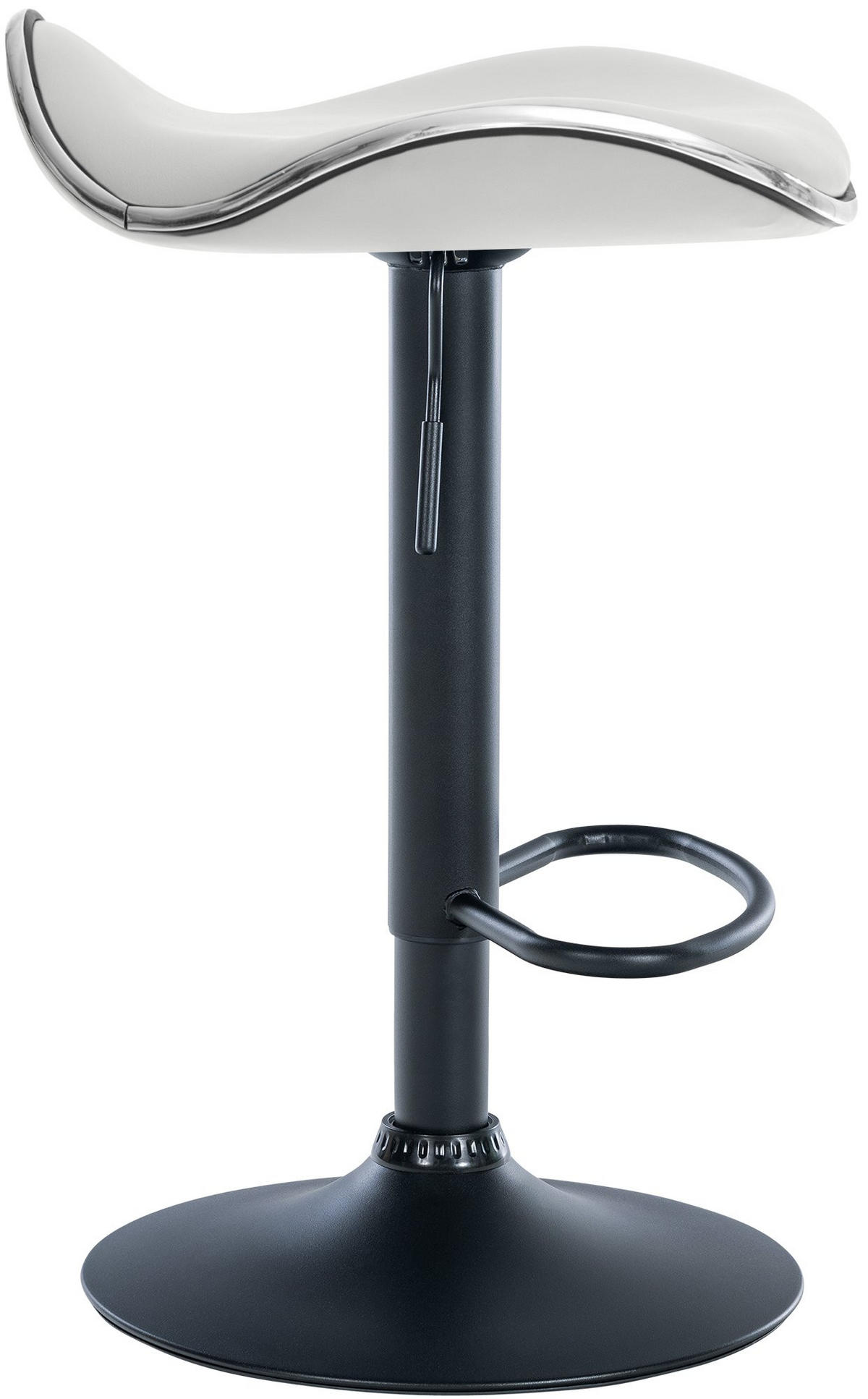 BARHOCKER Lederlook Weiß - Schwarz/Weiß, Textil/Metall (45/71/45cm) - CLP