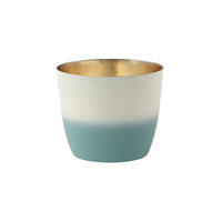 TEELICHTHALTER Madras M, Eisen, Farbverlauf, Powder Blue / Weiß / Gold, 8.5 cm - Blau, Metall (9cm) - Gift Company