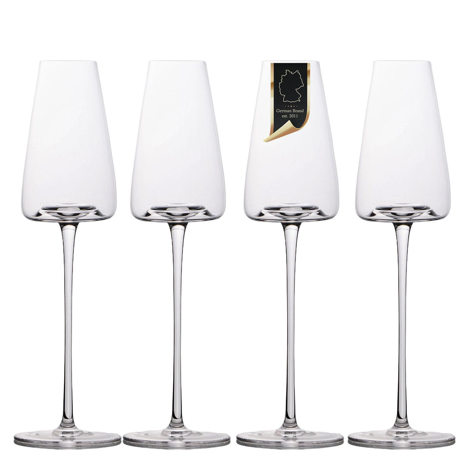 CHAMPAGNERGLÄSER 220 ml (4er-Set) - Transparent, Glas (0.2L) - Intirilife