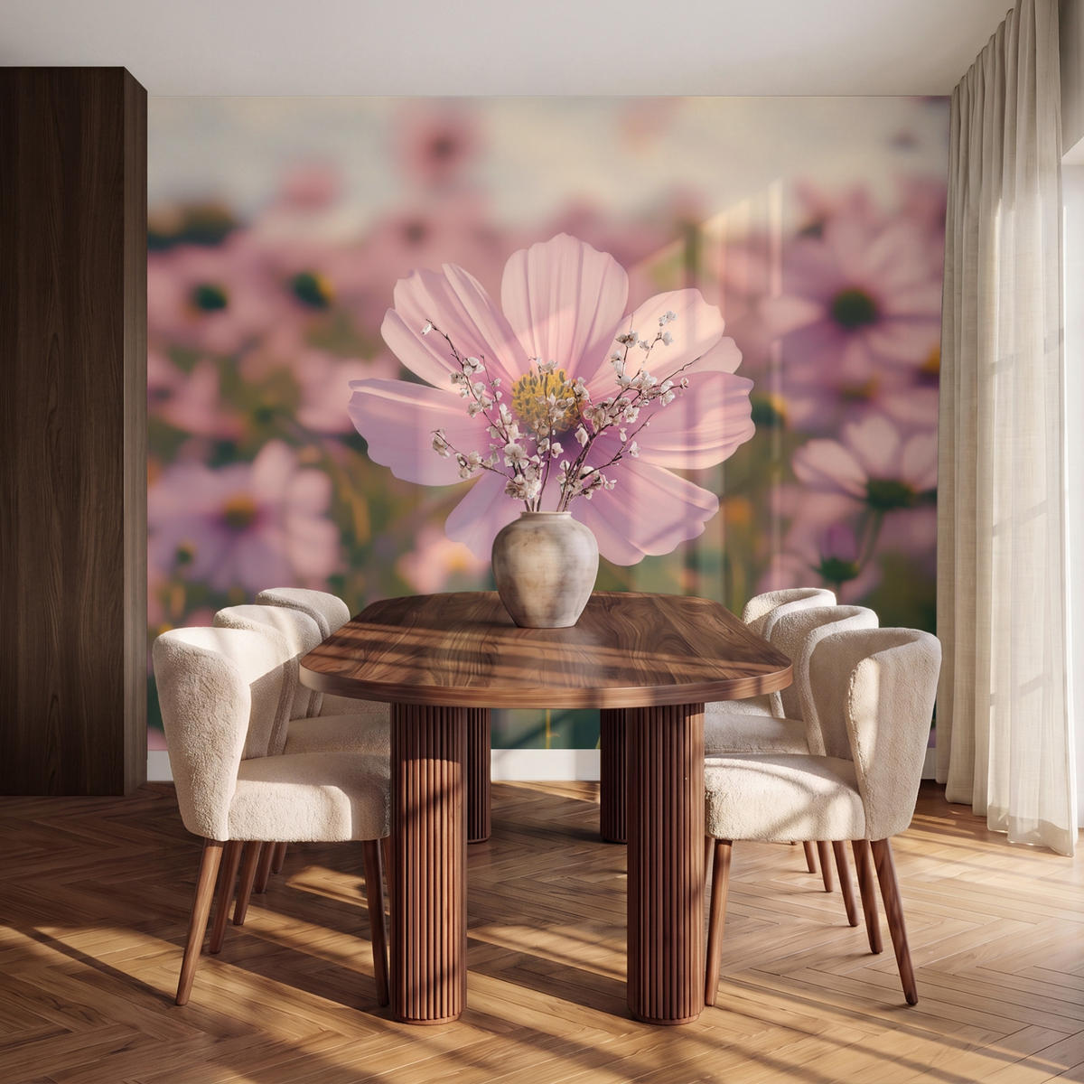 TAPETE - Blumen - Lila - Unscharf - 280x240 cm - Rosa, Papier (280/240cm) - OnlyWow