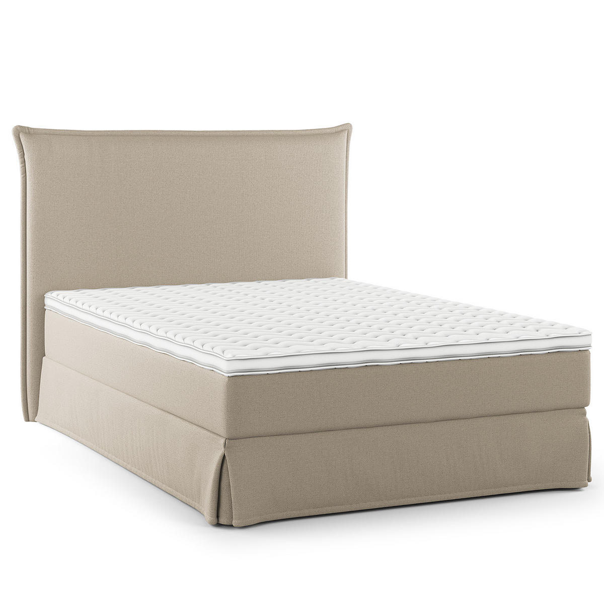 BOXSPRINGBETT mit Husse - Beige, Textil (140/200cm) - home24