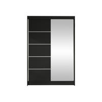 SCHWEBETÜRENSCHRANK Lino III - Schwarz, Holzwerkstoff/Metall (120/200/58cm) - MIRJAN24
