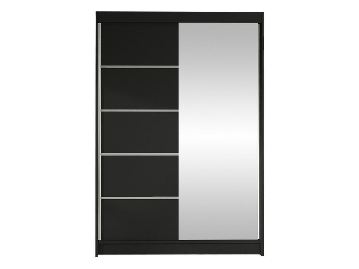 SCHWEBETÜRENSCHRANK Lino III - Schwarz, Holzwerkstoff/Metall (120/200/58cm) - MIRJAN24
