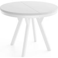 ESSTISCH Vero Neo rund ausziehbar verlängerbar, Weiss 80-130/80/77 cm - Weiß, Holz/Holzwerkstoff (80/80/77cm) - WFL GROUP