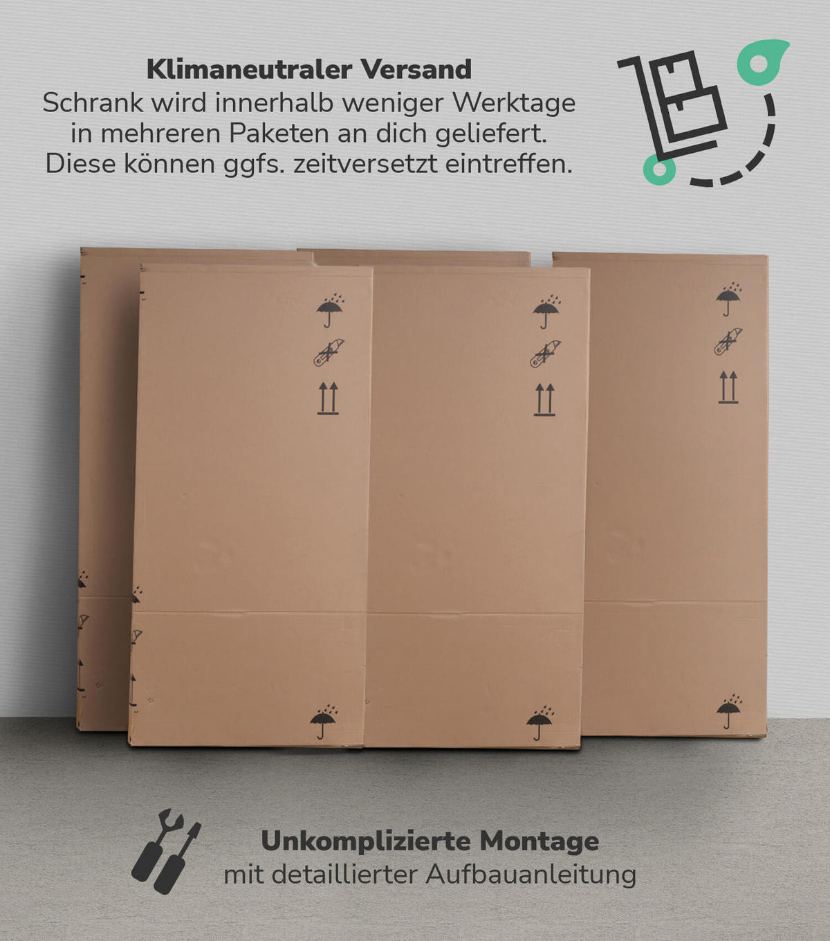 KLEIDERSCHRANK Der Grenzenlose - Weiß, Holzwerkstoff (150/187/58cm) - Mokebo