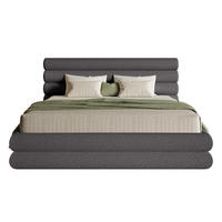 POLSTERBETT Buffalino Dunkelgrau Boucle 140/200 cm - Dunkelgrau, Kunststoff/Textil (140/200cm) - Selsey