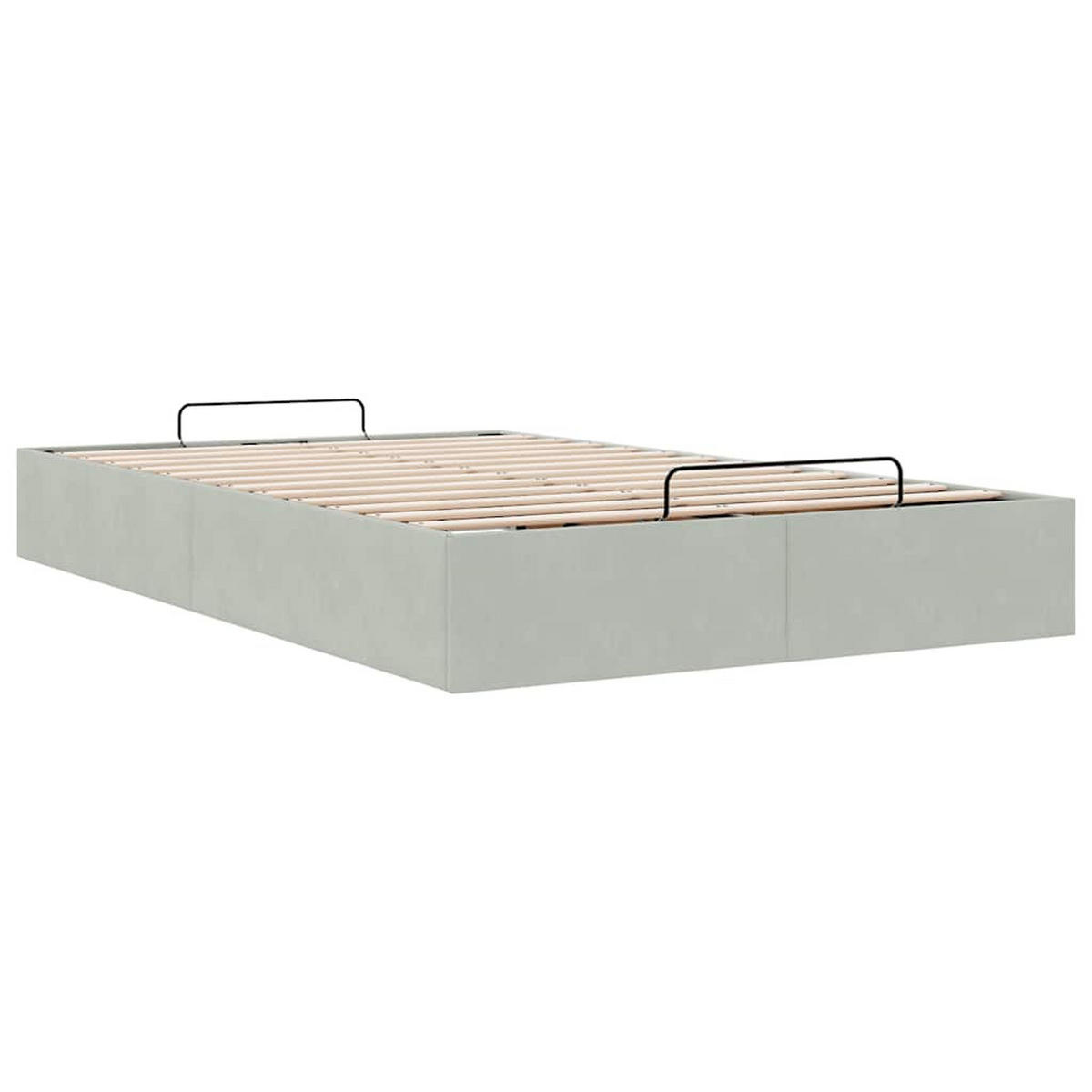 OTTOMAN-BETT Ohne Matratze Hellgrau 120/200 Cm Samt - Grau, Textil (120/200cm) - vidaXL
