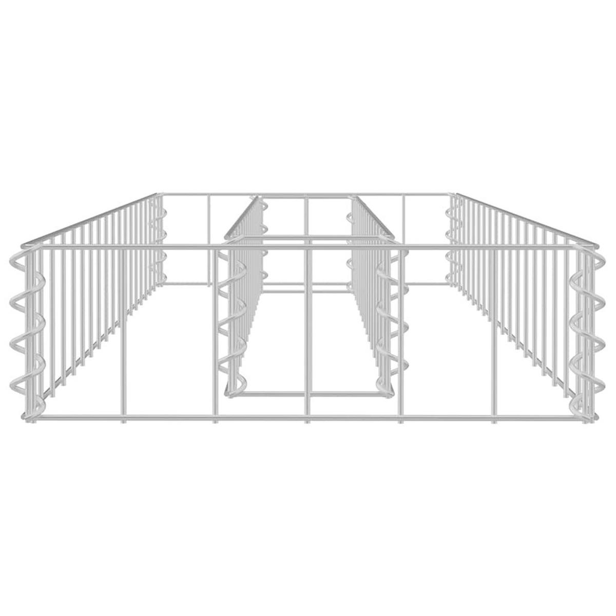 GABIONEN Hochbeet ROON aus Stahl | 90x30x10cm | Steinkorb Gabionengitter - Silberfarben, Metall (90/10/30cm) - DELUKE