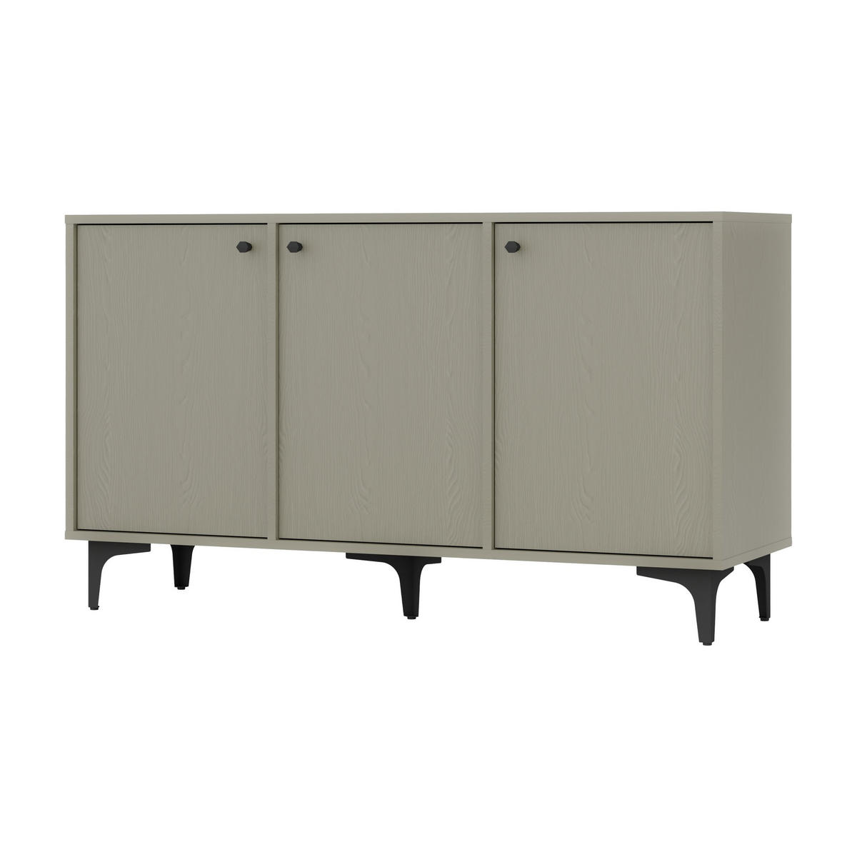 KOMMODE TORINO 125/72/41 cm mit 3 Türen Hellgrün - Hellgrün, Holzwerkstoff (125/72/41cm) - MASSENO
