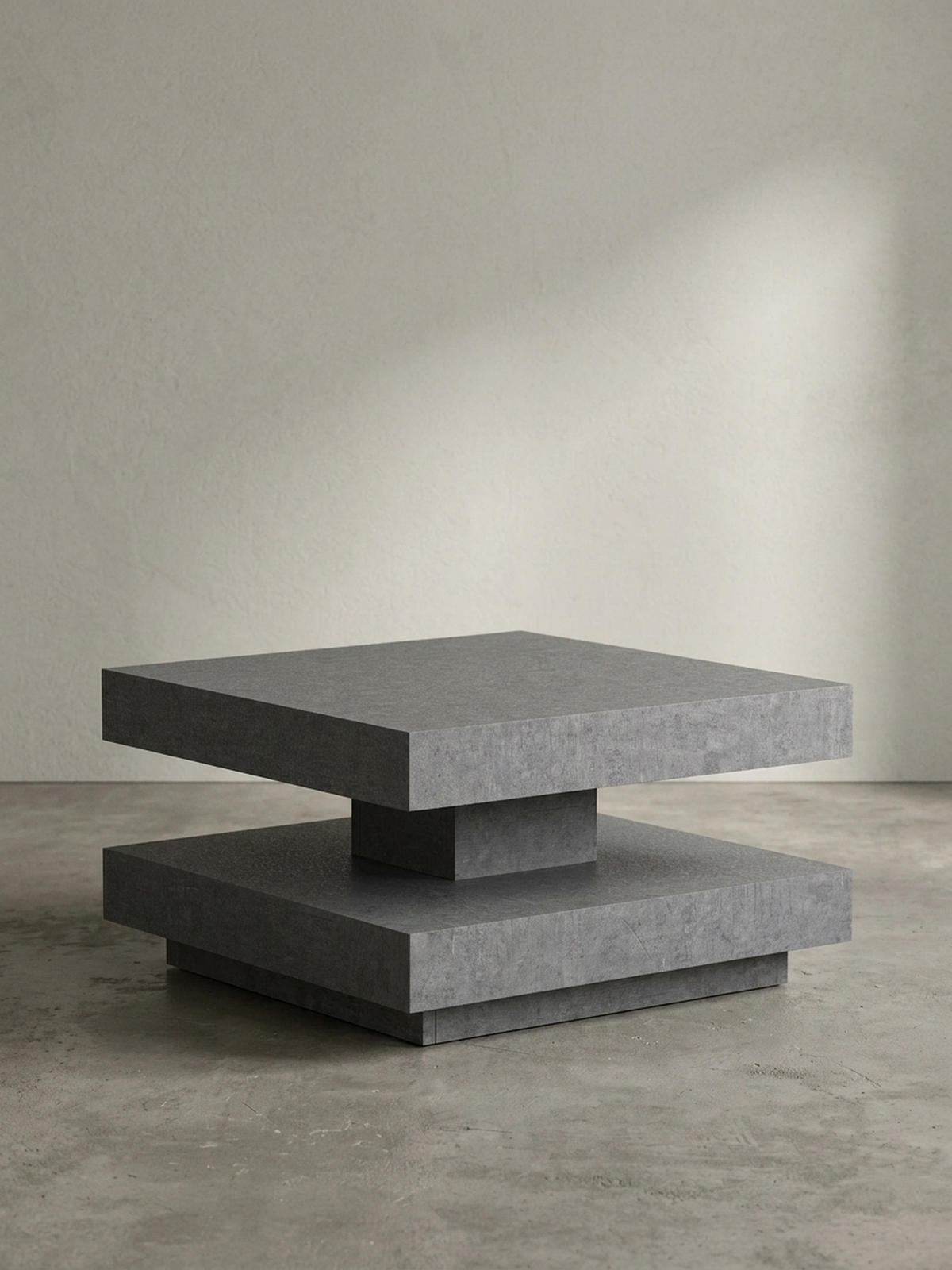 COUCHTISCH in Stein-Optik mit Stauraum, Modernes Design, Quadratisch, Grau 60x60x34 cm - Grau, Holzwerkstoff (60/60/34cm) - KADIMA DESIGN