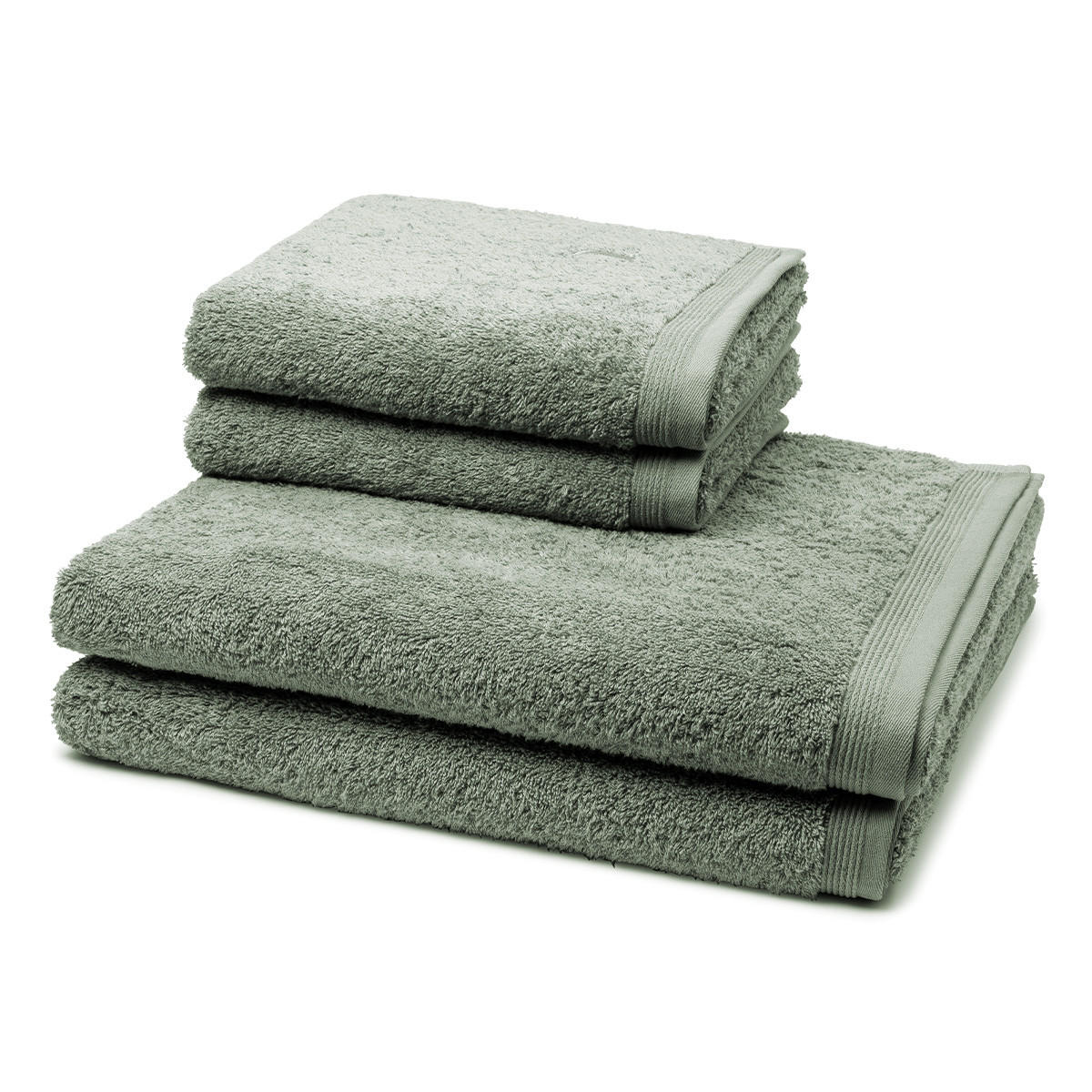 FROTTIERSET Superwuschel 4-teilig - Dunkelgrün, Textil (50/100cm) - MÖVE