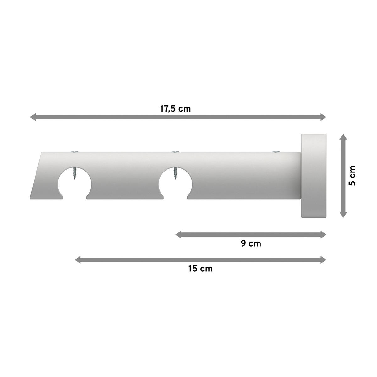 TRÄGER FÜR INNENLAUFSTANGEN 20 mm Ø, Talent 2-läufig, Weiß - Weiß, Holz (18/5.3/5.3cm) - INTERDECO