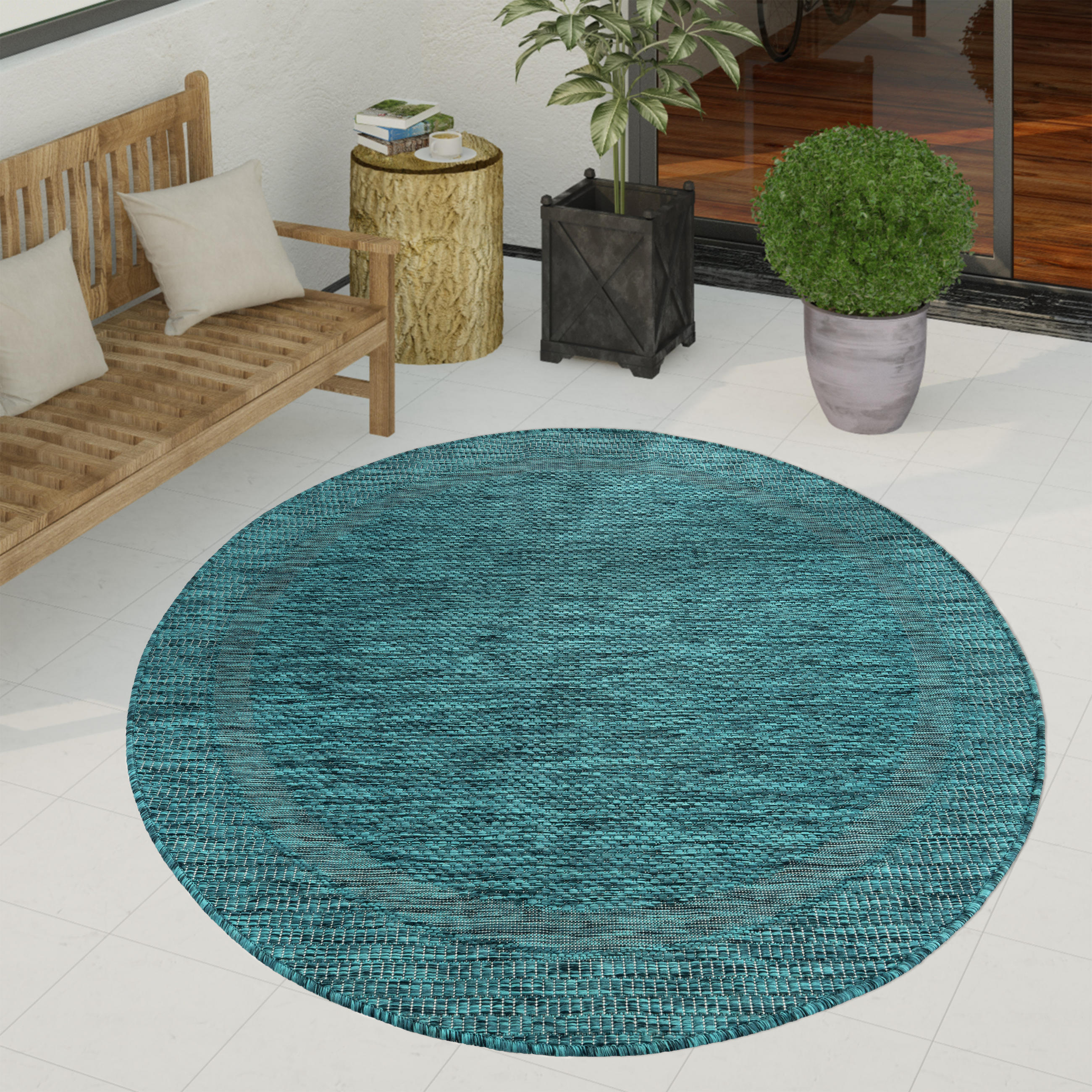 OUTDOORTEPPICH 160/160 cm Roma 272 - Türkis, Textil (160/160cm) - Paco Home