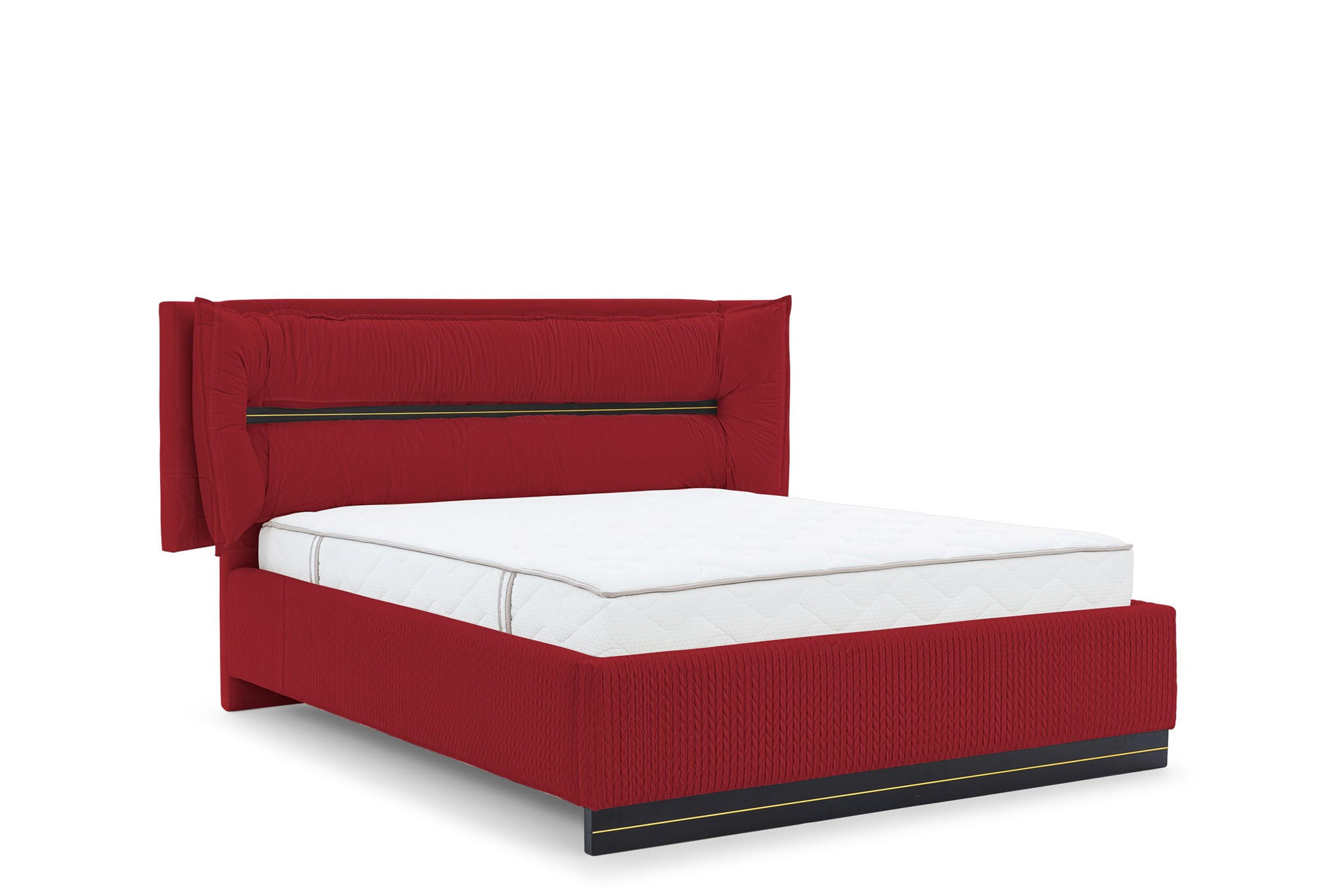 POLSTERBETT Hamilton Magic Velvet Set.3 - Rot, Holzwerkstoff/Textil (120/200cm) - Fun Möbel