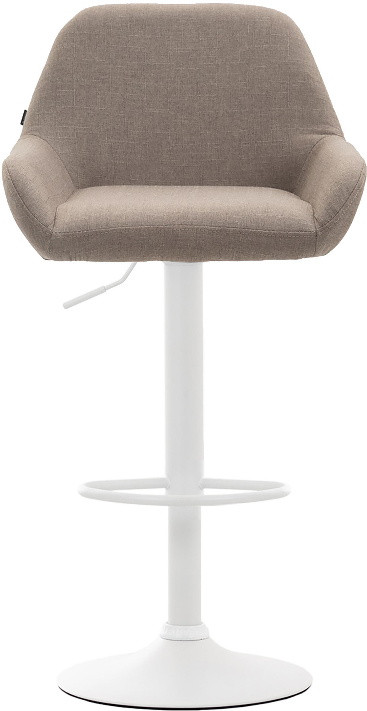 BARHOCKER 2er Set Prag Stoff weiß taupe - Taupe/Weiß, Textil/Metall (51/109/52cm) - TPFLiving