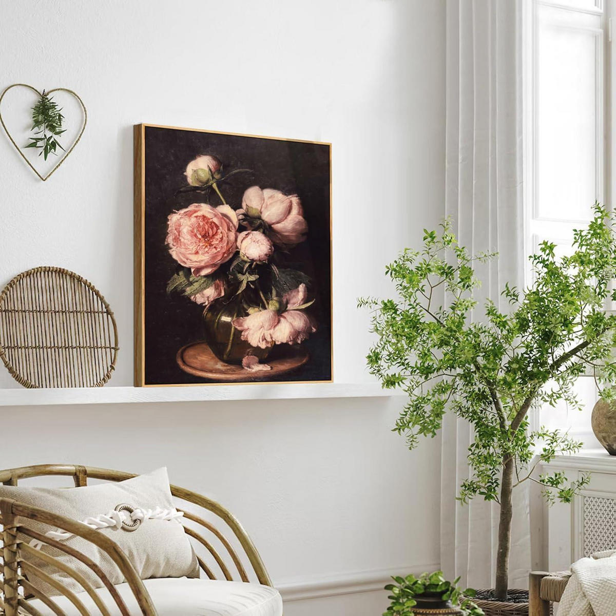 LEINWANDBILD mit Rahmen Pfingstrosen Rosa 30 x 40 cm - Rosa, Holz (30/0.5cm)