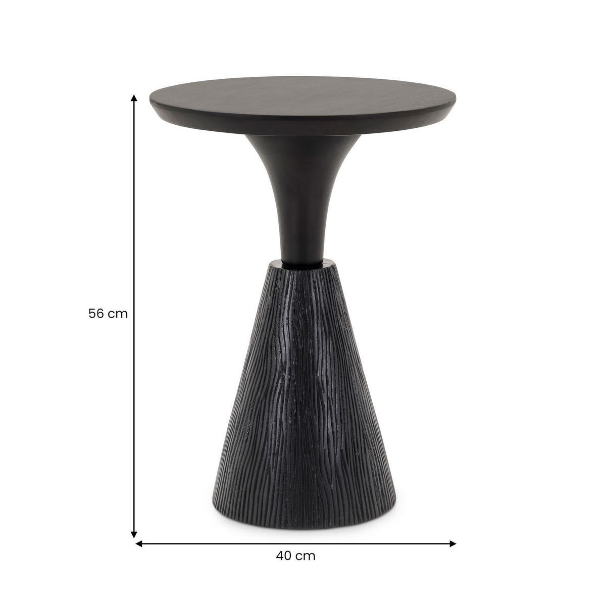BEISTELLTISCH BHIMA schwarz - Schwarz, Holz (40/40/56cm) - IDIMEX