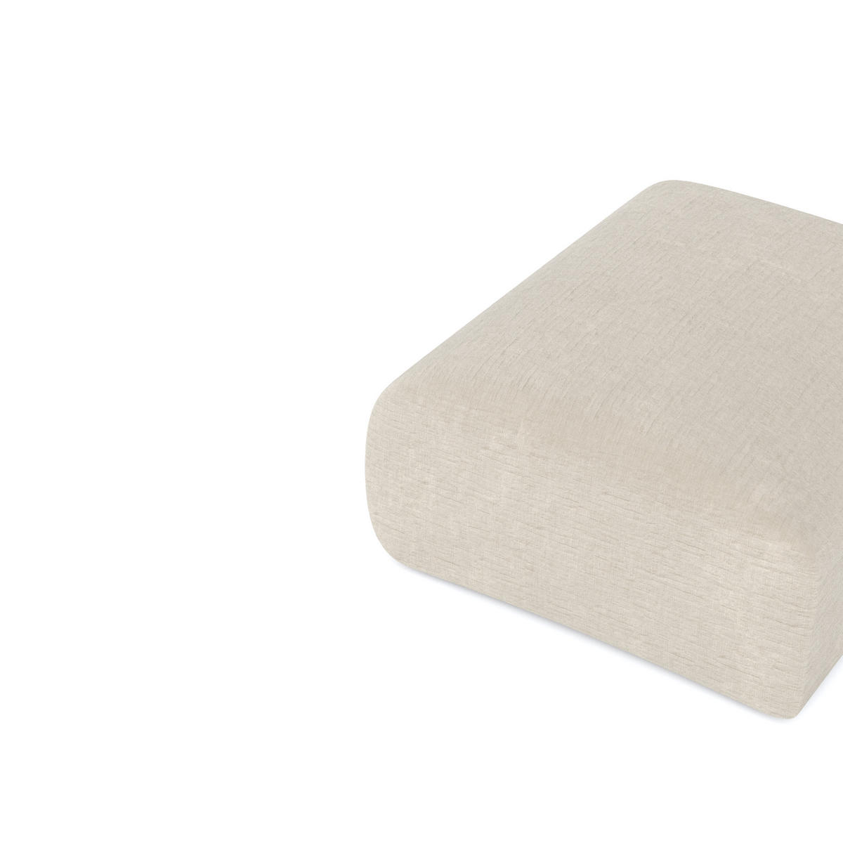 HOCKER Texturierter Samt Beige 75cm - Beige, Textil (75/45/75cm) - Sia Home