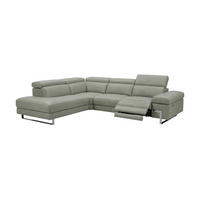 ECKSOFA Opera Echtleder mit 1 x Relaxfunktion Perlgrau - Hellgrau, Leder/Metall (218/269cm)