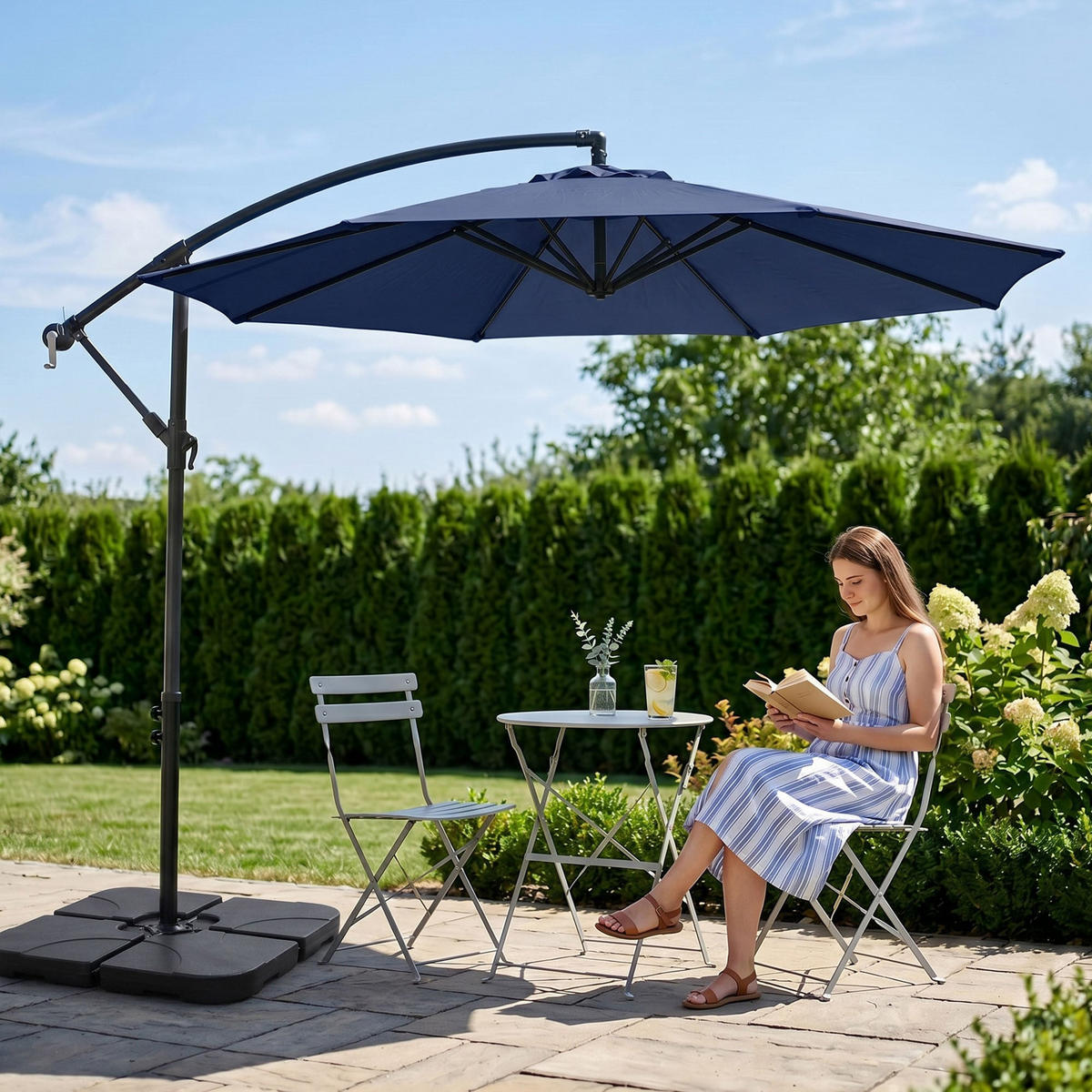 SONNENSCHRIM Marine 245/300 cm - Schwarz/Dunkelblau, Metall (300/300cm) - Akord