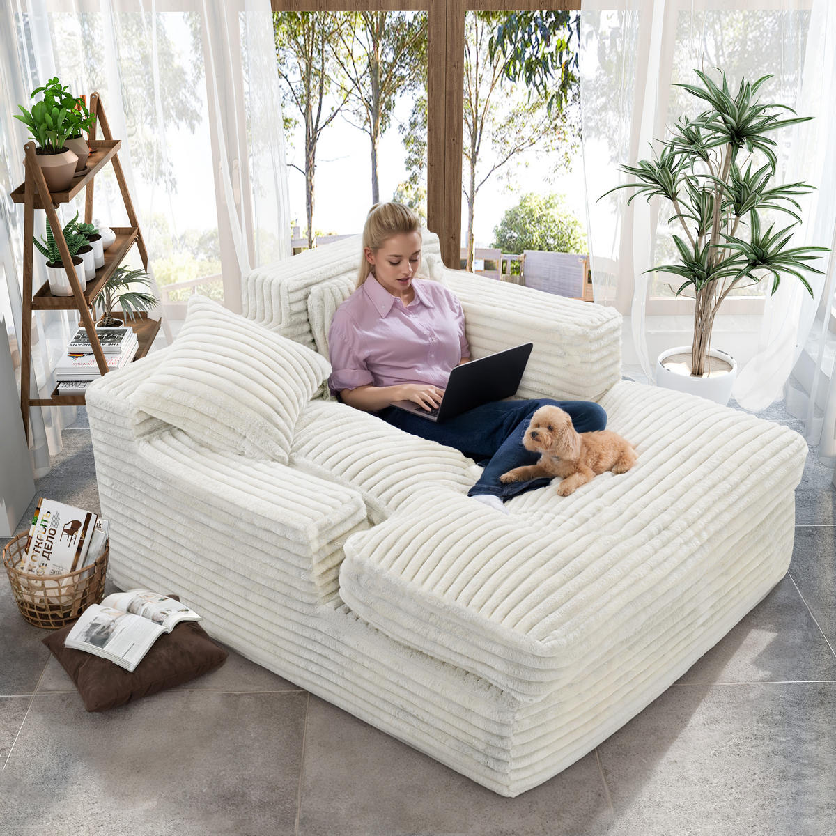 CHAISELONGUE Polstersofa Beige 86 - Beige, Textil (135/80/152cm) - Vercart