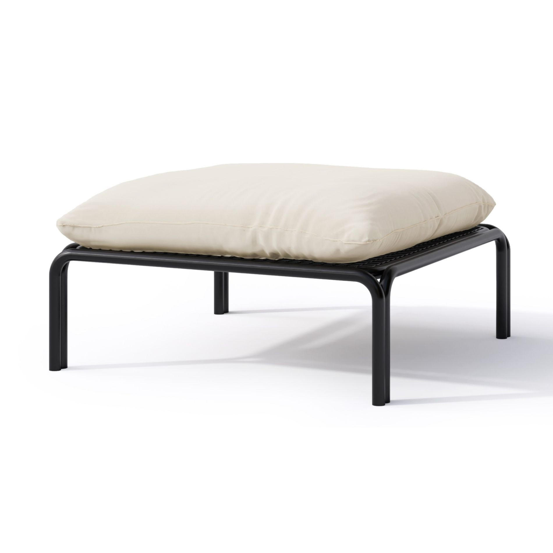 GARTENHOCKER Worcully Beige/Schwarz mit wasserabweisendem Stoff, 75 x 72 cm - Beige, Textil (75/42/72cm) - Selsey