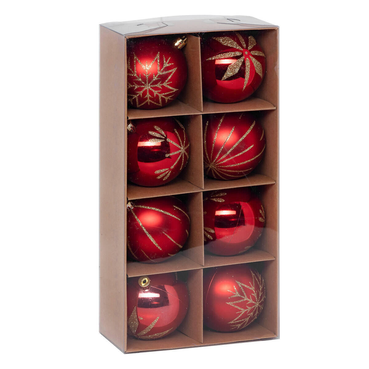 WEIHNACHTSKUGELN Goldverzierungen 8 cm - Rot, Kunststoff (8/9.2/8cm) - Atmosphera Createur d´interieur