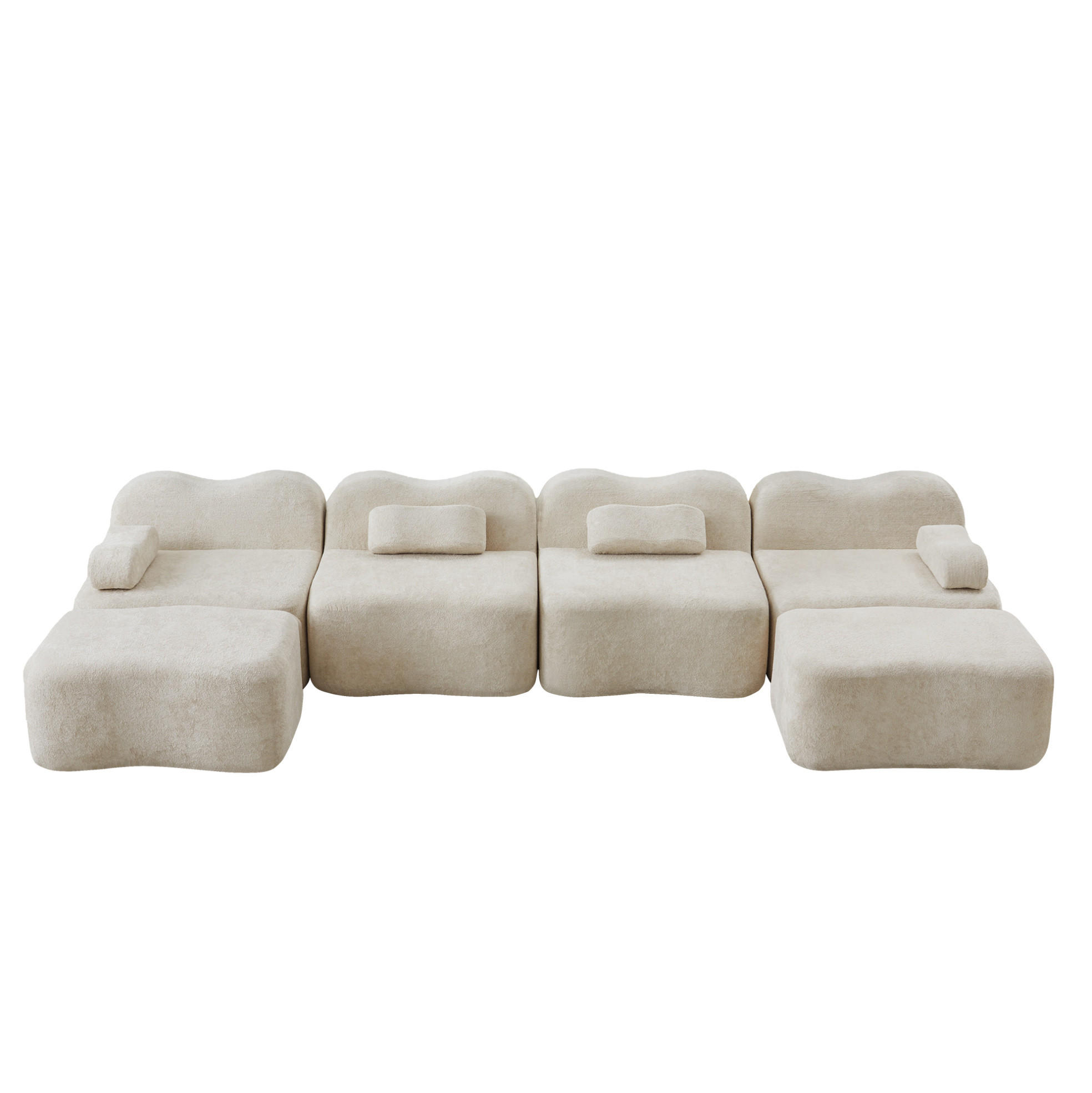 Okmyhome Wohnlandschaft Beige 167x70x384 cm