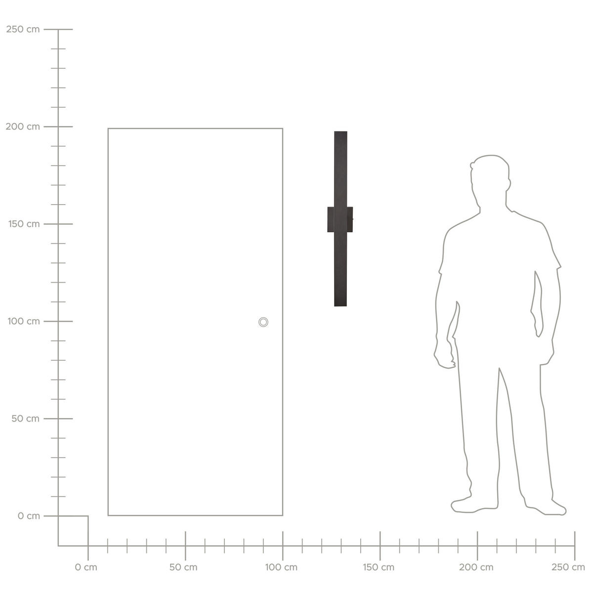 AUSSENWANDLEUCHTE Melgam 13/7/89 cm - Schwarz, Metall (7/89/13cm) - Beliani