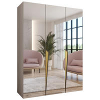 DREHTÜRENSCHRANK 202/150/52 3-türig - Beige/Goldfarben, Holz/Metall (150/202/52cm) - Abiks Möbel