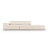 SOFA Jodie aus Samt leichtes beige 3 Sitzplätze - Beige, Textil (262/70/102cm) - Micadoni