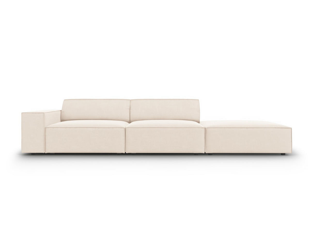 SOFA Jodie aus Samt leichtes beige 3 Sitzplätze - Beige, Textil (262/70/102cm) - Micadoni
